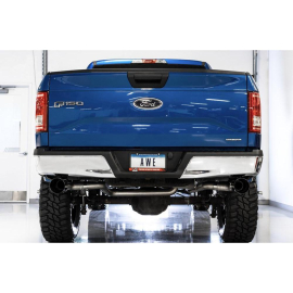 AWE 2015+ Ford F-150 0FG Dual Exit Performance Exhaust System w/5in Diamond Black Tips