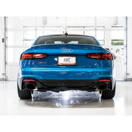 AWE Audi B9.5 RS 5 Coupe Non-Resonated Touring Edition Exhaust - RS-Style Diamond Black Tips