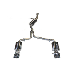 AWE Audi B8 A4 Touring Edition Exhaust - Quad Tip Polished Silver Tips - Does Not Fit Cabrio