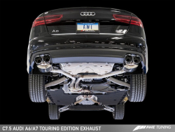 AWE Audi C7.5 A7 3.0T Touring Edition Exhaust - Quad Outlet Chrome Silver Tips