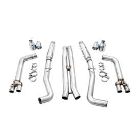 AWE 2015+ Dodge Challenger 6.4L/6.2L SC Track Edition Exhaust - Quad Chrome Silver Tips