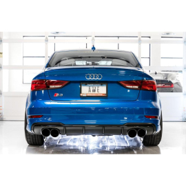 AWE Audi 8V S3 Track Edition Exhaust - Chrome Silver Tips 102mm