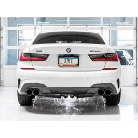 AWE 2019+ BMW M340i (G20) Non-Resonated Touring Edition Exhaust - Quad Chrome Silver Tips