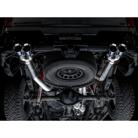 AWE 4th Gen GM 1500 6.2L 0FG Catback Split Rear Exit (w/ Bumper Cutouts) - Quad Chrome Tips