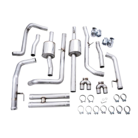 AWE 4th Gen GM 1500 6.2L 0FG Catback Split Rear Exit (w/ Bumper Cutouts) - Quad Chrome Tips