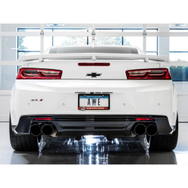 AWE 16-19 Chevy Camaro SS Resonated Cat-Back Exhaust -Track Edition (Quad Diamond Black Tips)