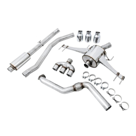 AWE 2017+ Honda Civic Type R Touring Edition Exhaust w/Front Pipe & Triple Chrome Silver Tips