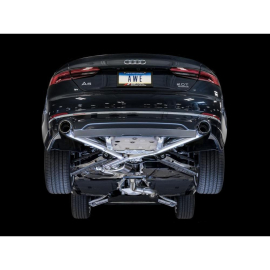 AWE Audi B9 A5 Track Edition Exhaust Dual Outlet - Chrome Silver Tips (Includes DP)