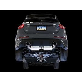 AWE Ford Focus RS Touring Edition Cat-back Exhaust- Resonated - Chrome Silver Tips