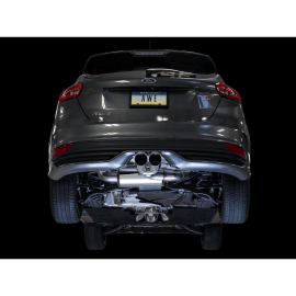 AWE Ford Focus ST Touring Edition Cat-back Exhaust - Resonated - Chrome Silver Tips