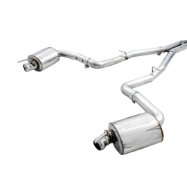 AWE 2017+ Challenger 5.7L Touring Edition Exhaust - Non-Resonated - Chrome Silver Quad Tips