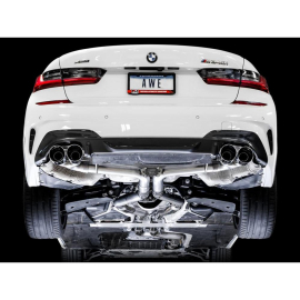 AWE 2019+ BMW M340i (G20) Track Edition Exhaust - Quad Chrome Silver Tips