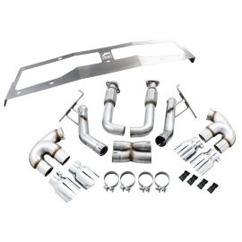 AWE 2020 Chevrolet Corvette (C8) Track Edition Exhaust - Quad Chrome Silver Tips