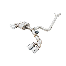 AWE Mk7 Golf R SwitchPath Exhaust - Chrome Silver Tips 102mm