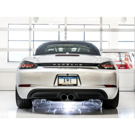 AWE SwitchPath Exhaust for Porsche 718 Boxster / Cayman (PSE Only) - Chrome Silver Tips