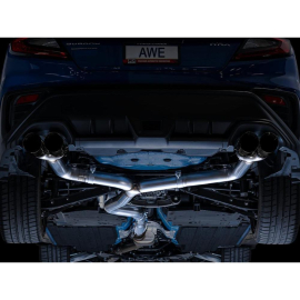 AWE Track Edition Exhaust for VB Subaru WRX - Diamond Black Tips