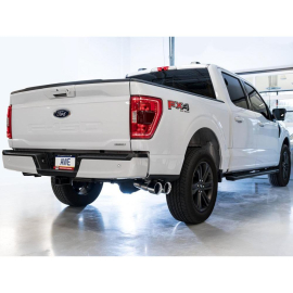 AWE 0FG Dual Side Exit Exhaust for 2021+ Ford F-150 - 4.5" Chrome Silver Tips