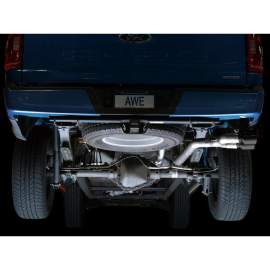 AWE 0FG Dual Side Exit Exhaust for 2021+ Ford F-150 - 4.5" Diamond Black Tips