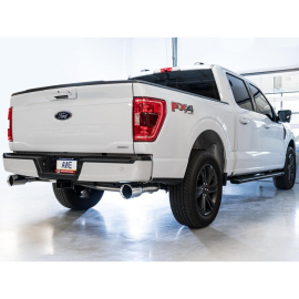 AWE 0FG Dual Split Rear Exhaust for 2021+ Ford F-150 - 5" Chrome Silver Tips