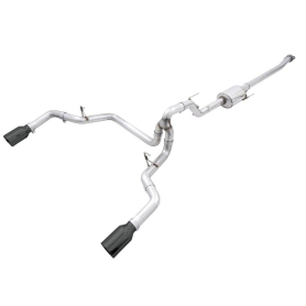 AWE 0FG Dual Split Rear Exhaust for 2021+ Ford F-150 - 5" Diamond Black Tips