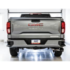 AWE 0FG Catback Dual Side Exit Exhaust for 4th Gen Silverado/Sierra 1500 5.3L (Flat Bumper) - Diamond Black Tips