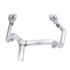 AWE 0FG Catback Split Rear Exit Exhaust for 4th Gen Silverado/Sierra 1500 5.3L (With Bumper Cutouts) - Quad Chrome Silver Tips