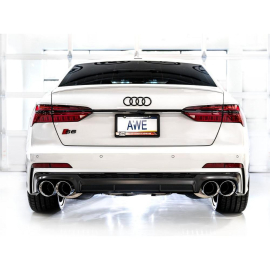 AWE Track Edition Exhaust for Audi C8 S6/S7 - Chrome Silver Tips