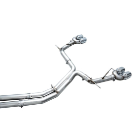 AWE Track Edition Exhaust for Audi C8 S6/S7 - Chrome Silver Tips