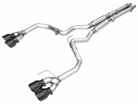 AWE Track Edition Exhaust for S650 Ford Mustang Dark Horse - Quad Diamond Black Tips