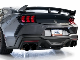 AWE Track Edition Exhaust for S650 Ford Mustang Dark Horse - Quad Diamond Black Tips