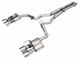 AWE SwitchPath Exhaust for S650 Ford Mustang Dark Horse - Quad Chrome Silver Tips