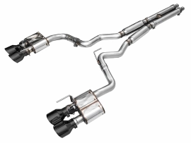 AWE SwitchPath Exhaust for S650 Ford Mustang Dark Horse - Quad Diamond Black Tip