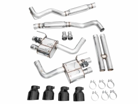 AWE SwitchPath Exhaust for S650 Ford Mustang Dark Horse - Quad Diamond Black Tip