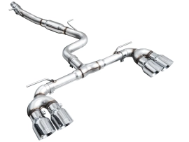 AWE Track Edition Exhaust for Volkswagen MK8 Golf R - Chrome Silver Tips