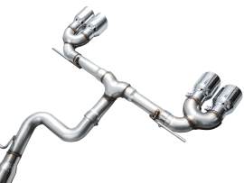 AWE Track Edition Exhaust for Volkswagen MK8 Golf R - Chrome Silver Tips