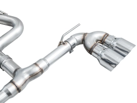 AWE Track Edition Exhaust for Volkswagen MK8 Golf R - Chrome Silver Tips