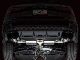 AWE Touring Edition Exhaust for Audi 8Y S3 - Diamond Black Tips