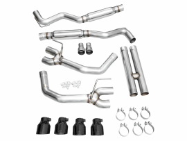 AWE Track Edition Exhaust for S650 Ford Mustang GT Fastback - Quad Chrome Silver Tips