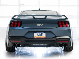 AWE Track Edition Exhaust for S650 Ford Mustang GT Fastback - Quad Chrome Silver Tips