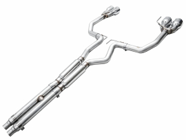 AWE Track Edition Exhaust for S650 Ford Mustang GT Fastback - Quad Chrome Silver Tips