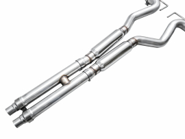 AWE Track Edition Exhaust for S650 Ford Mustang GT Fastback - Quad Chrome Silver Tips