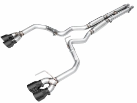 AWE Track Edition Exhaust for S650 Ford Mustang GT Fastback - Quad Diamond Black Tips