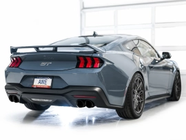 AWE Track Edition Exhaust for S650 Ford Mustang GT Fastback - Quad Diamond Black Tips