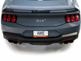 AWE Track Edition Exhaust for S650 Ford Mustang GT Fastback - Quad Diamond Black Tips