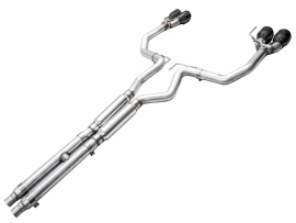 AWE Track Edition Exhaust for S650 Ford Mustang GT Fastback - Quad Diamond Black Tips