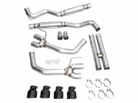 AWE Track Edition Exhaust for S650 Ford Mustang GT Fastback - Quad Diamond Black Tips