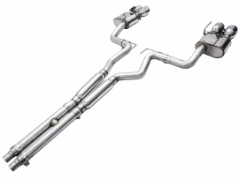 AWE SwitchPath Exhaust for S650 Ford Mustang GT Fastback - Quad Chrome Silver Tips