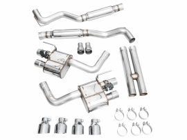 AWE SwitchPath Exhaust for S650 Ford Mustang GT Fastback - Quad Chrome Silver Tips