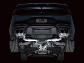 AWE SwitchPath Exhaust for S650 Ford Mustang GT Fastback - Quad Chrome Silver Tips