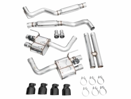 AWE SwitchPath Exhaust for S650 Ford Mustang GT Fastback - Quad Diamond Black Tips